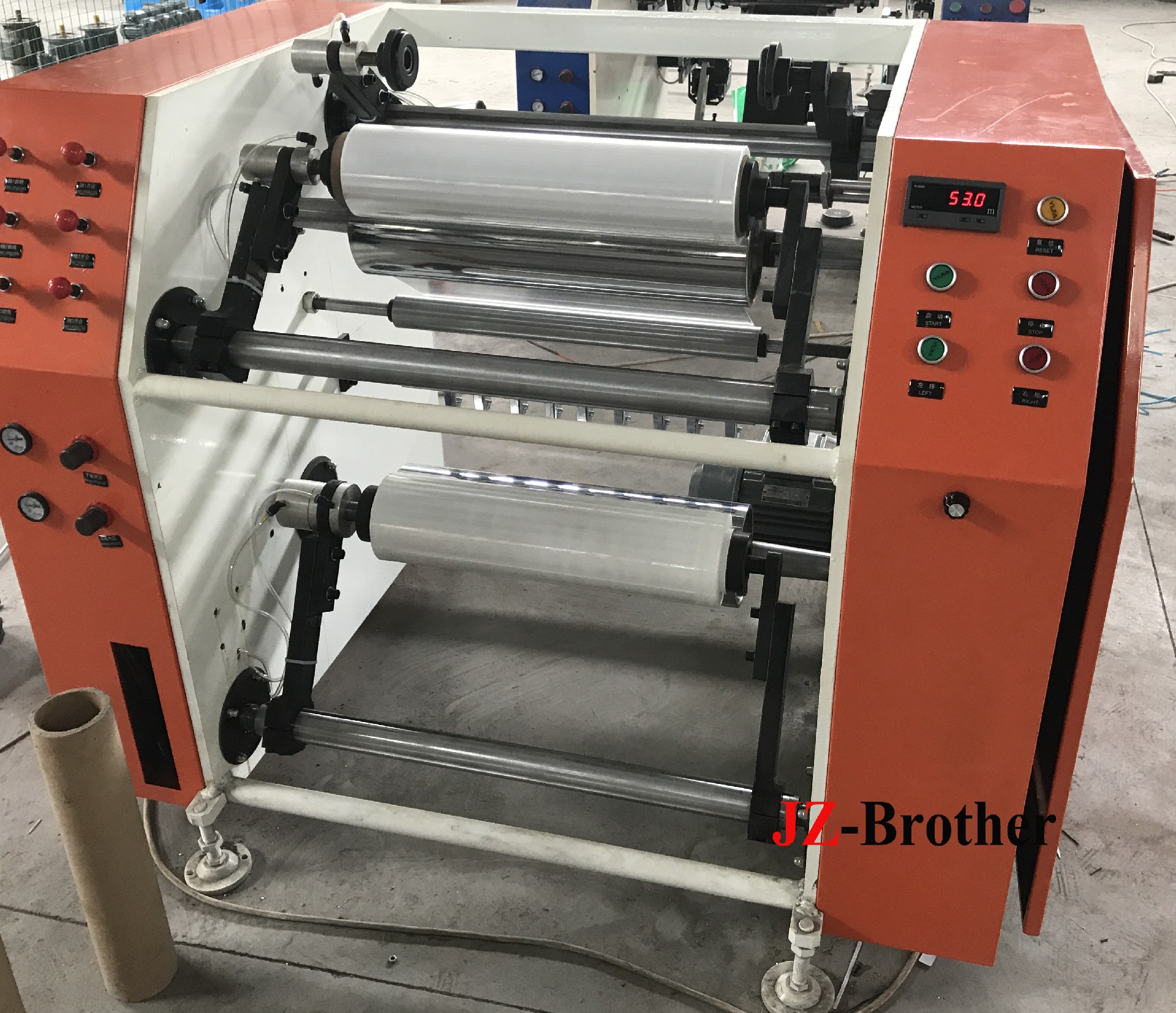 Semi-auto Stretch Film Rewinder & Slitter JZ-500F