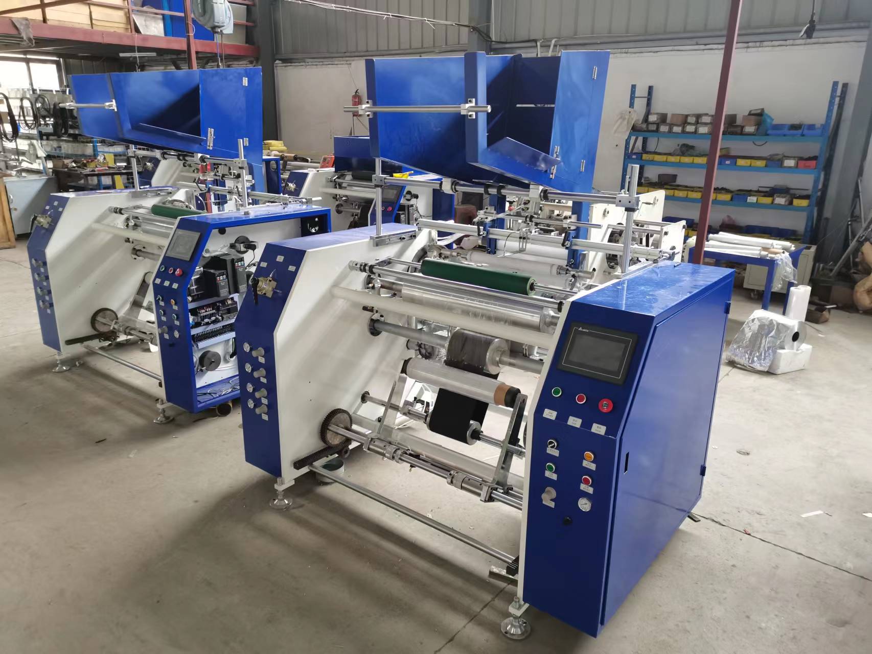 5-shaft 500mm width automatic cling film rewinder