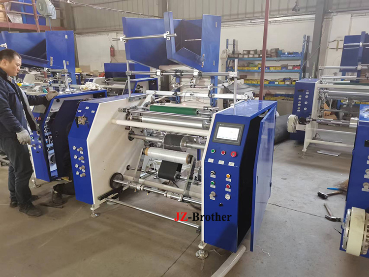 5-shaft 500mm width automatic cling film rewinder